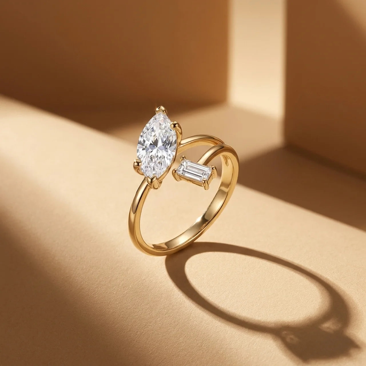 925 Silver Gold-Plated Ring with Luxurious Details