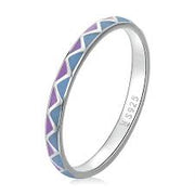 Contrast Color 925 Silver Ring