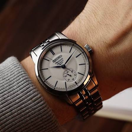 Seiko Presage White Dial Silver Stainless Steel Bracelet Men's Watch