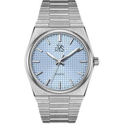Reys Men's Analog Watch – Light Blue Dial & Silver Stainless Steel Bracelet