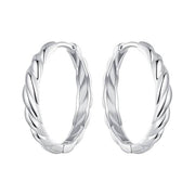 Twisted Hoop Earrings 925 Sterling Silver