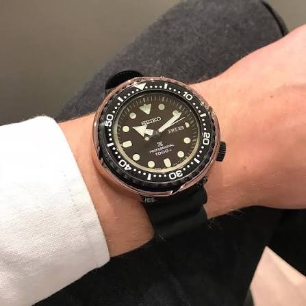 Seiko Prospex Professional Black Dial Rose Gold Bezel Men's Watch