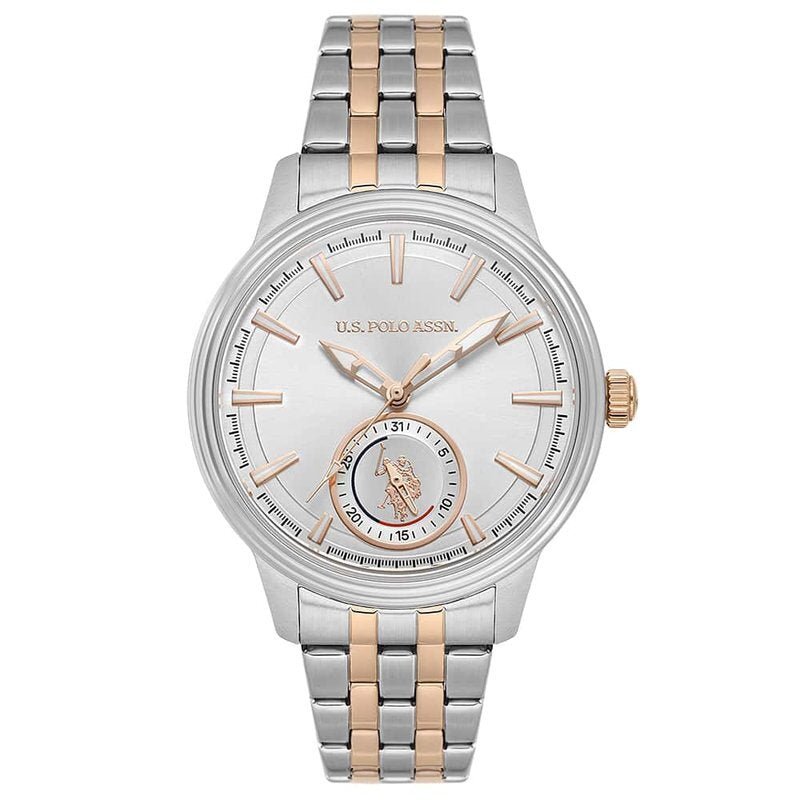 U.S. Polo Metallic Gray Dial Two-Tone Bracelet Men's Watch