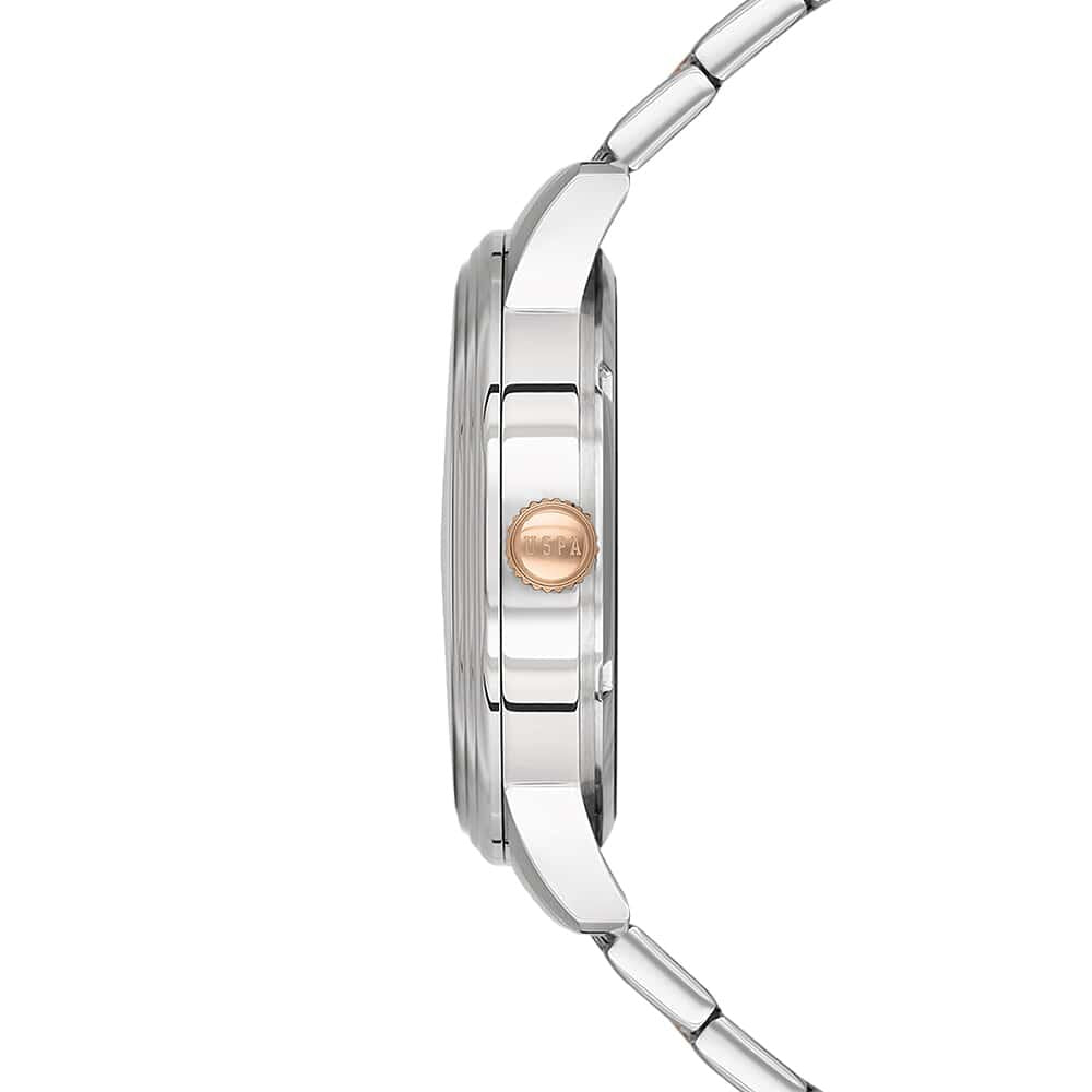 U.S. Polo Metallic Gray Dial Two-Tone Bracelet Men's Watch