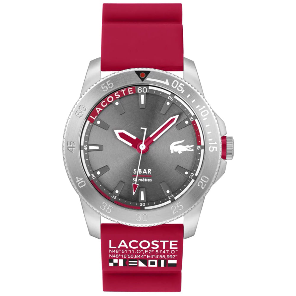 Lacoste Regatta Quartz Red Rubber Band Men's Watch - 2011333