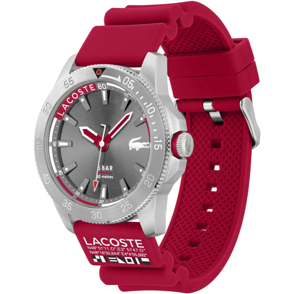 Lacoste Regatta Quartz Red Rubber Band Men's Watch - 2011333