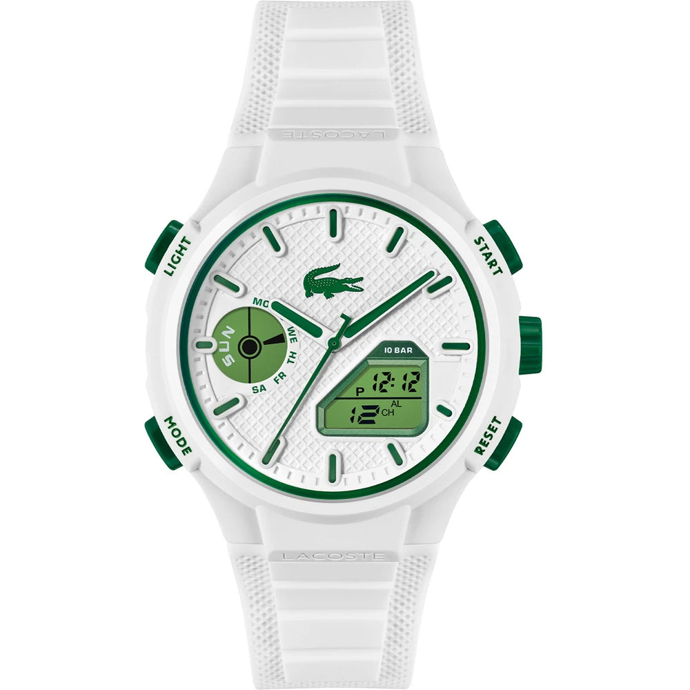 Lacoste White Rubber Men's Digital-Analogue Watch-2011364