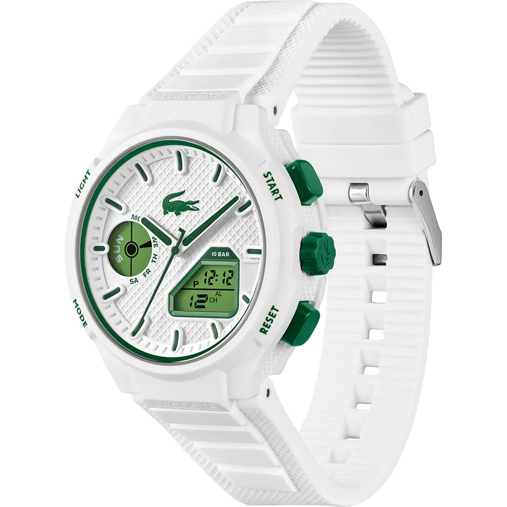Lacoste White Rubber Men's Digital-Analogue Watch-2011364