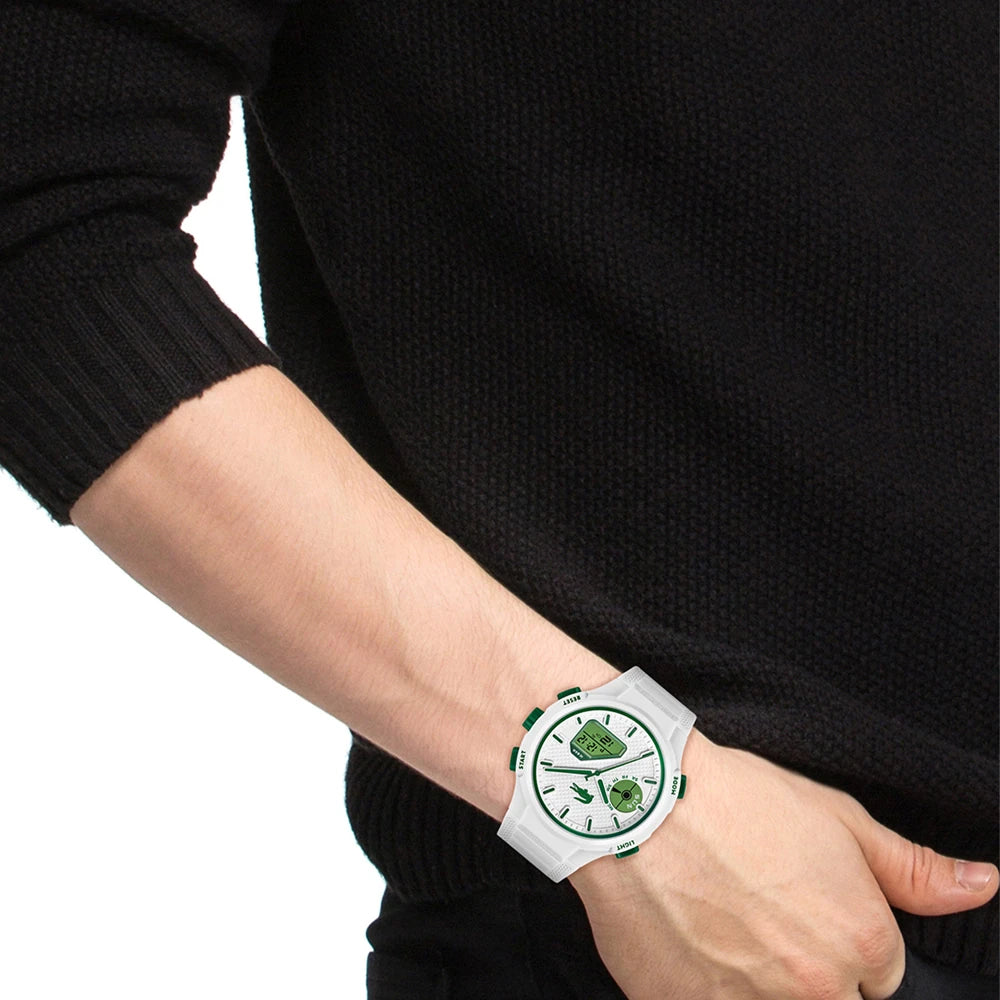 Lacoste White Rubber Men's Digital-Analogue Watch-2011364