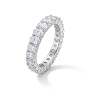 Luxurious 925 Silver Ring with a Row of Oval Zircon Stones
