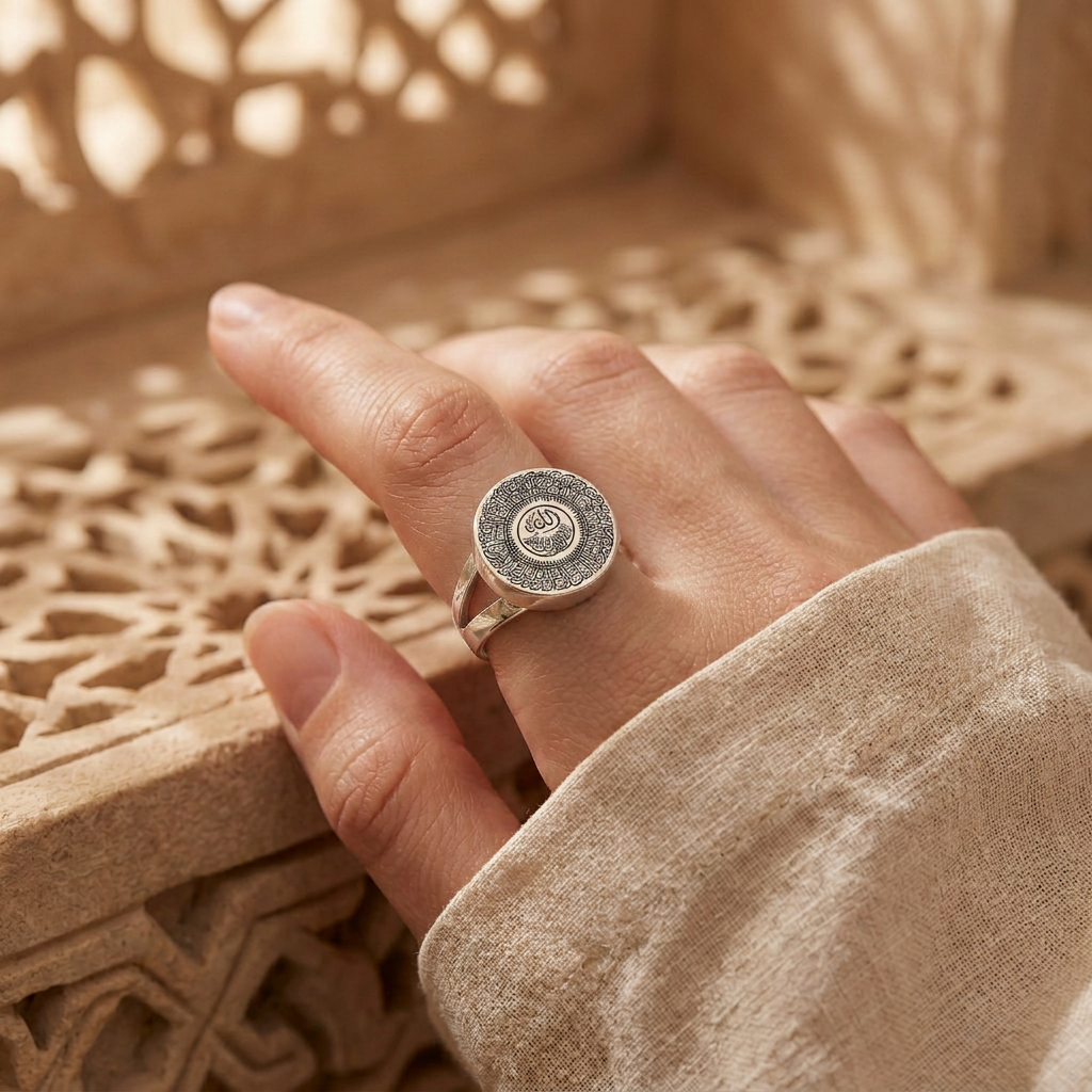 Ayat Al-Kursi Ring – Egyptian 925 Sterling Silver with Islamic Engraving