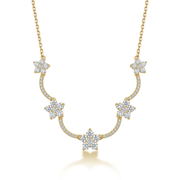 Gold-Plated Blooming Flowers Necklace