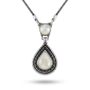 925 Silver Necklace with White Mother of Pearl Stone