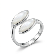 925 Silver Open Design Ring with Natural Mother of Pearl Stone