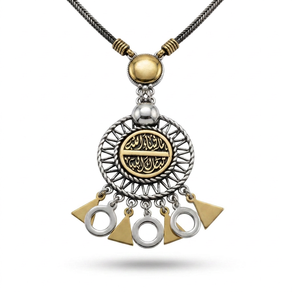 عقد «مَا شَاءَ ٱللَّهُ تَبَارَكَ ٱللَّهُ» فضة عيار 925