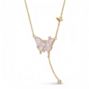 925  Silver Women’s Delicate Necklace with Double-Wing Butterfly Design