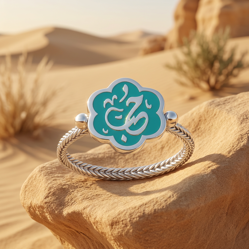 "Love" 925 Silver Green Ring 