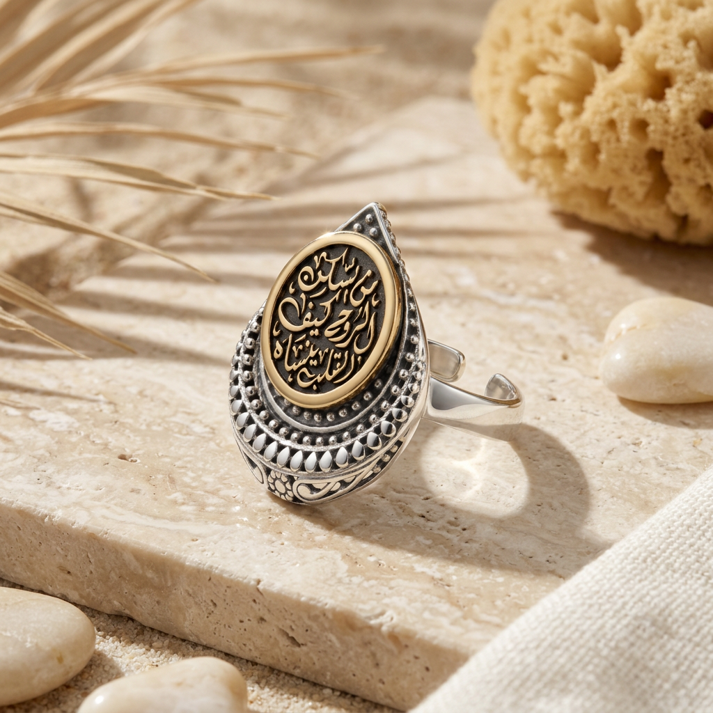 "How Can the Heart Forget the One Who Lives in the Soul" 925 Silver Ring