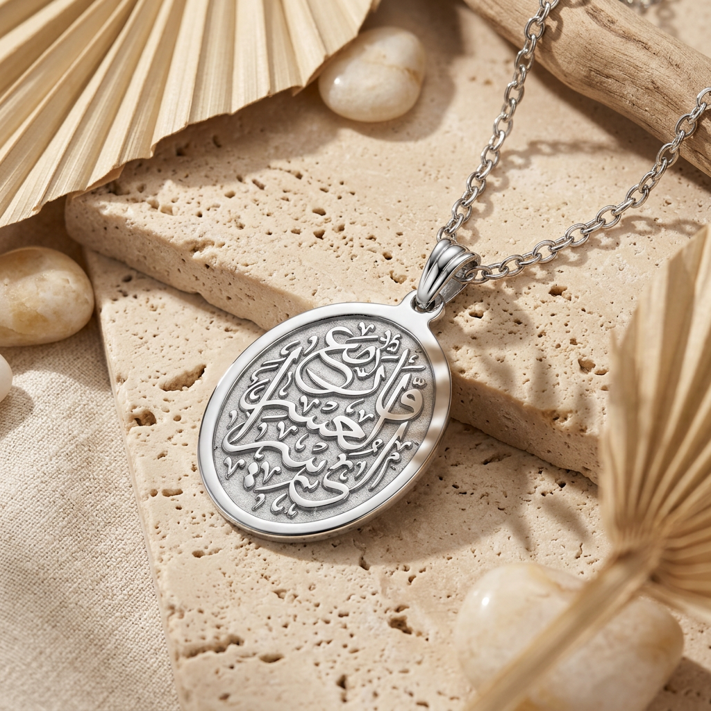 "Indeed, With Hardship Comes Ease" 925 Silver Necklace