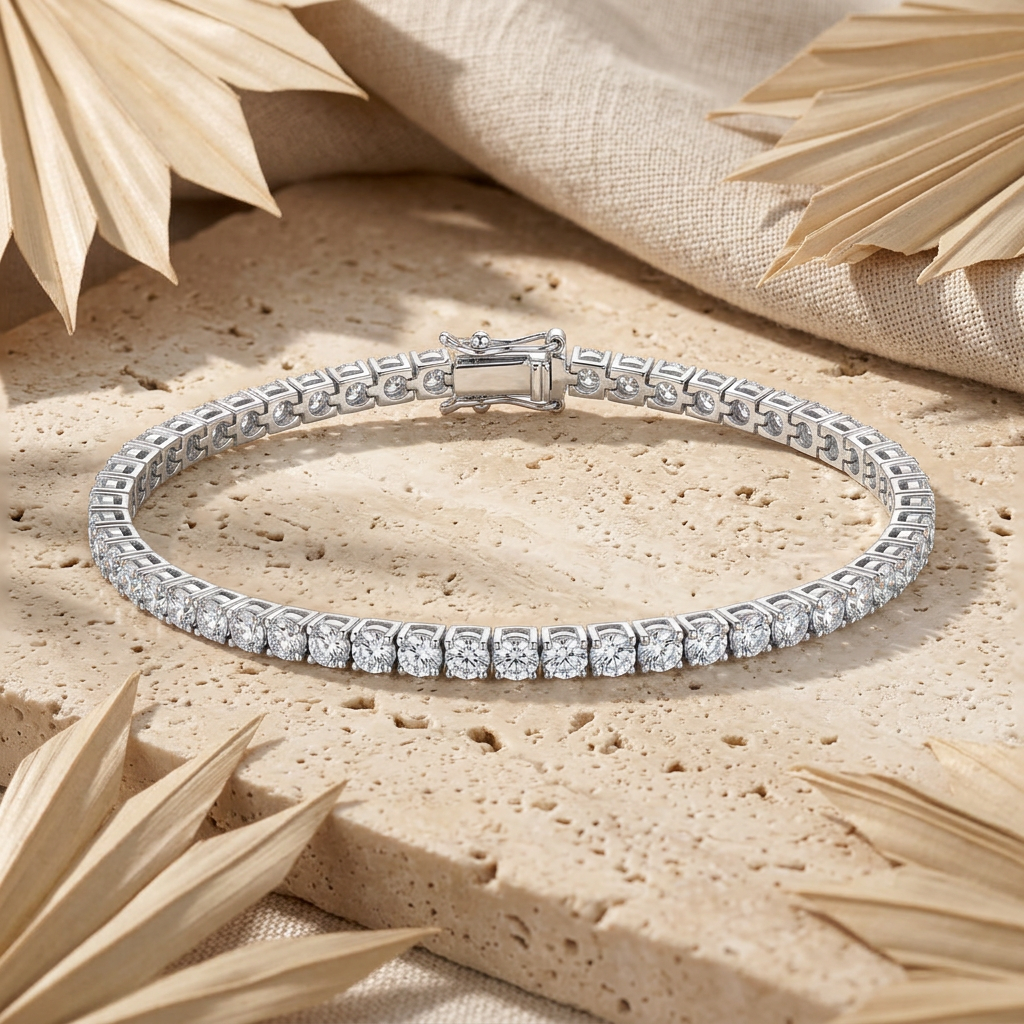 925 Silver Slim Tennis Bracelet with Cubic Zirconia