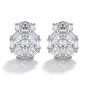 925 Silver Screw Back Earrings with a Shiny Round Stone