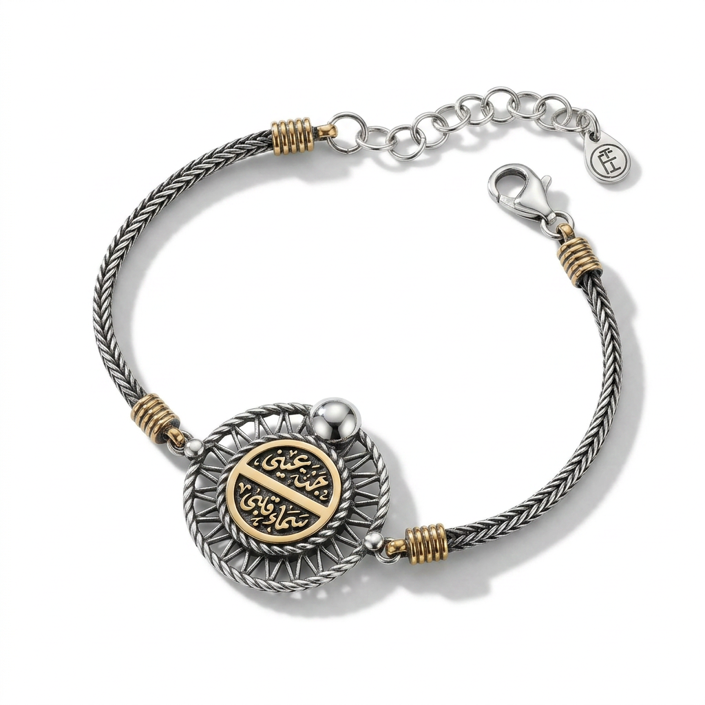 "You Are the Light of My Eyes and the Heart of My Soul" 925 Silver Bracelet