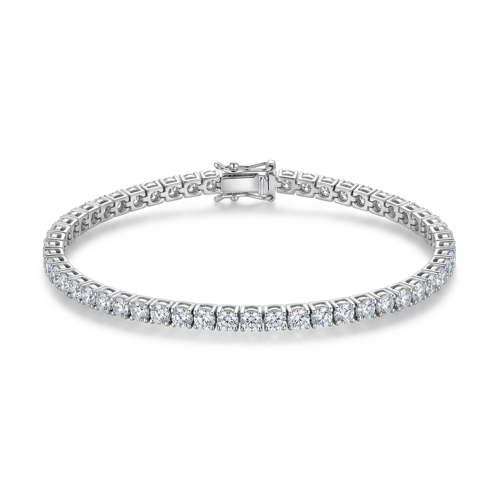 925 Silver Slim Tennis Bracelet with Cubic Zirconia