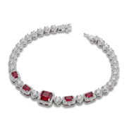 925 Silver Bracelet with a Royal Red Design