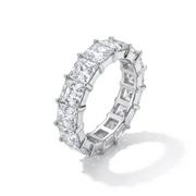 “925 silver ring set with a square zircon stone.”
