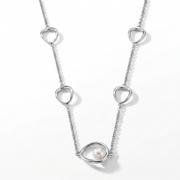 Pearl Necklace with Flowing Frame 925 Silver