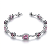 925 sterling silver bracelet plated with platinum and embellished with zircon stones