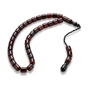 Men's 33-Bead Misbaha with Brown Barrel Beads