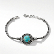 925 Silver Turquoise Bracelet with a Heritage Design
