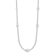 Graduated Pearl Necklace 925 Silver