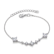 925 Silver Bracelet Adorned with Multi-Shape Zircon Stones