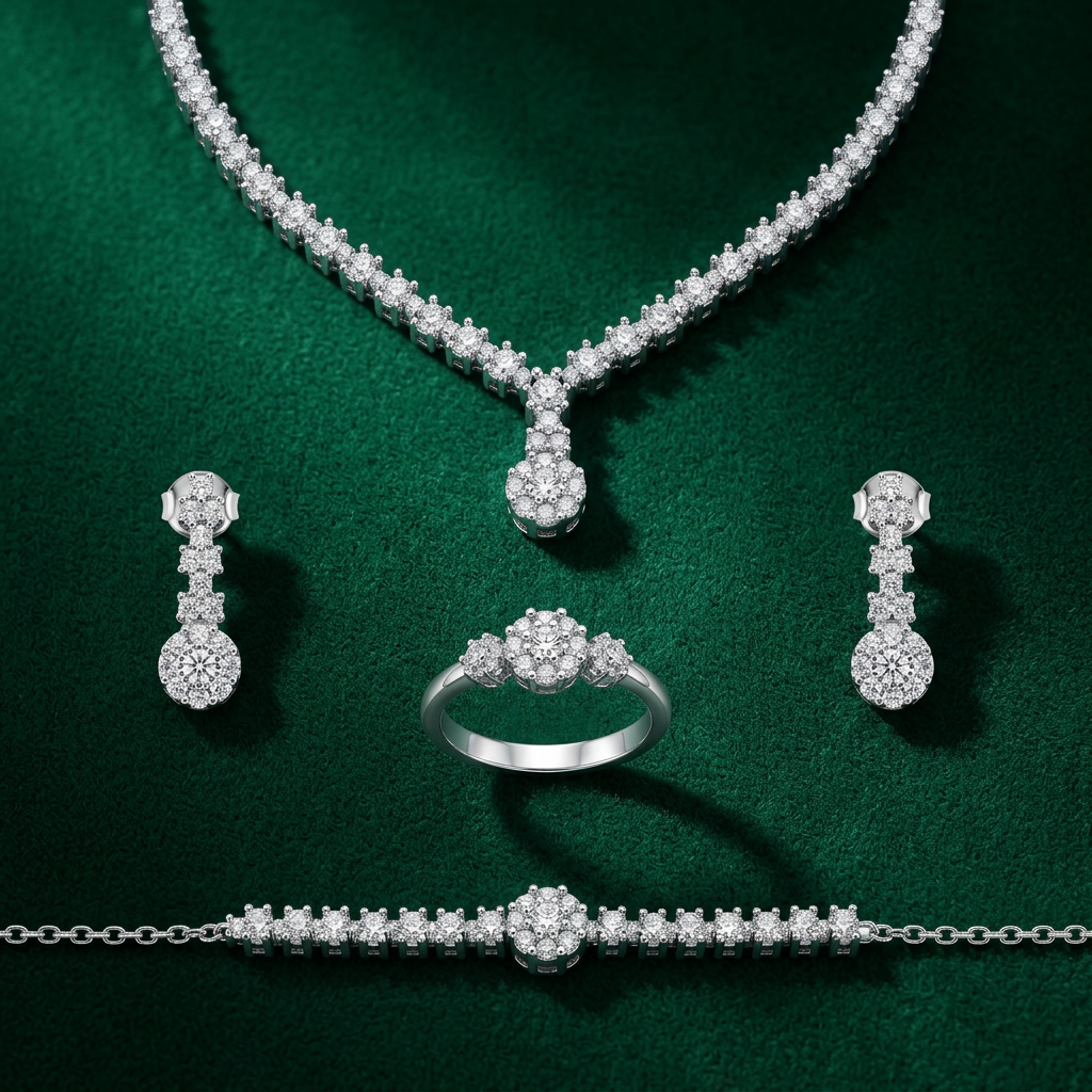 925 Silver Sparkling Jewelry Set