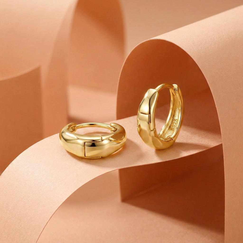 Elegant 925 Silver Earrings with Twisted Hoop Design
