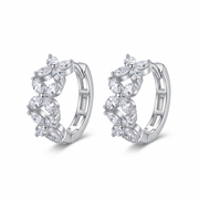 925  Silver Elegant Earrings with Clustered Flower Design