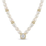 925 Silver Elegant Pearl Necklace – Gold Plated