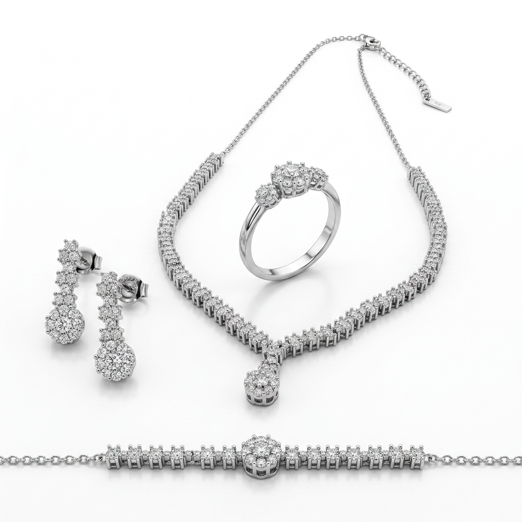 925 Silver Sparkling Jewelry Set