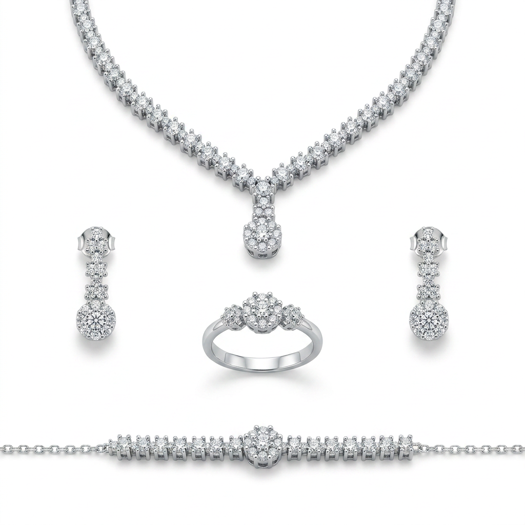 925 Silver Sparkling Jewelry Set