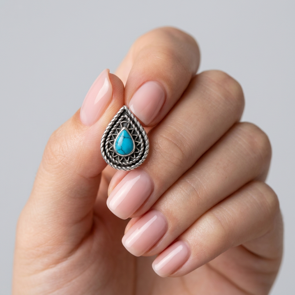 925 Silver Teardrop Turquoise Earrings in a Heritage Design