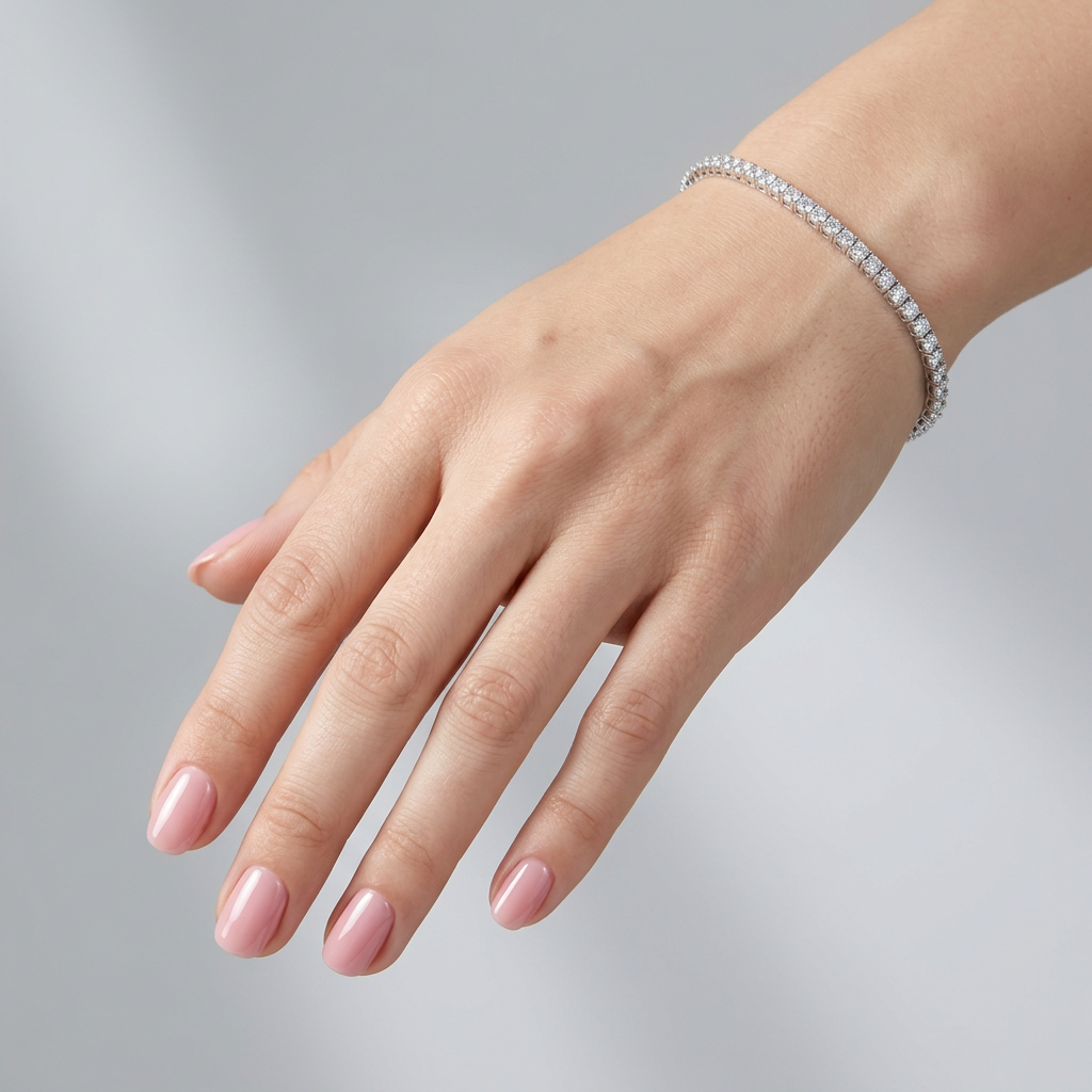 925 Silver Slim Tennis Bracelet with Cubic Zirconia