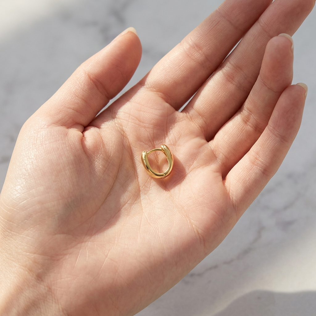 925 Silver Gold-Plated Round Earrings