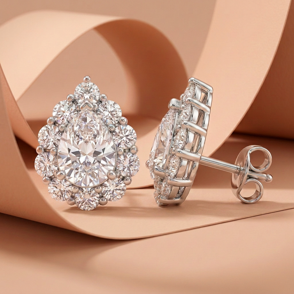 925 Silver Water Drop Earrings Encrusted with Sparkling Stones