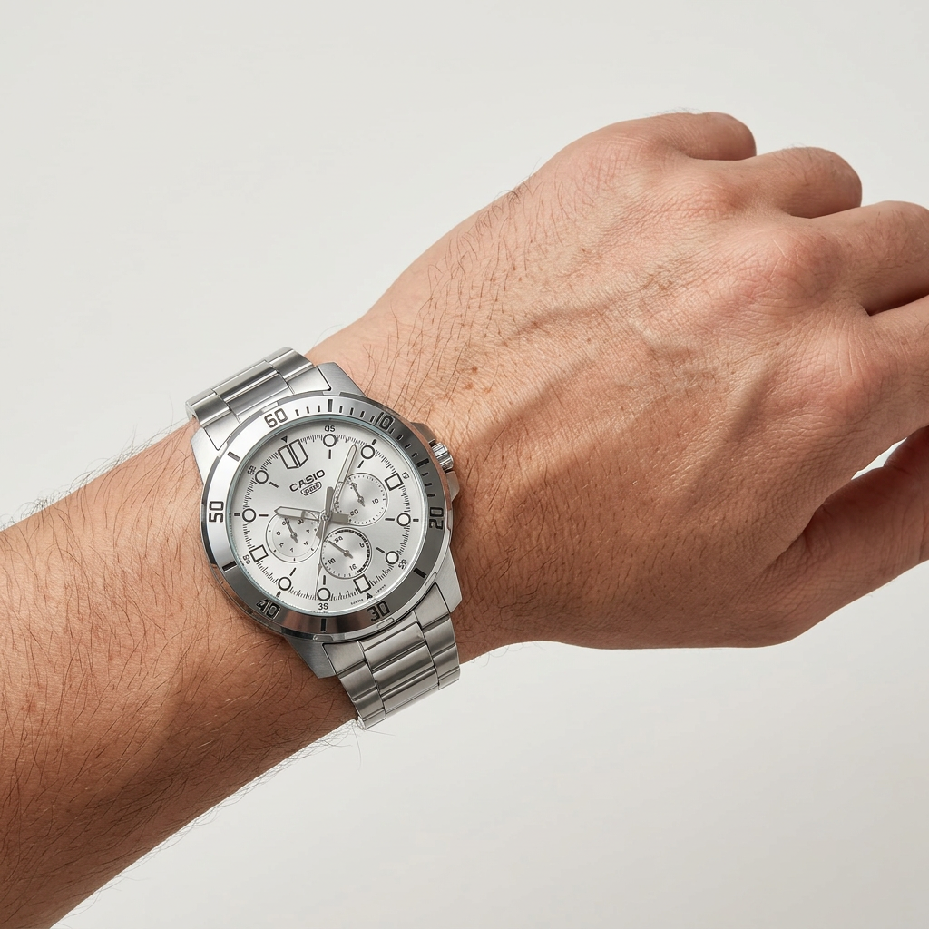 Casio Men’s Chronograph Stainless Steel Watch – MTP-VD300D-7EUDF