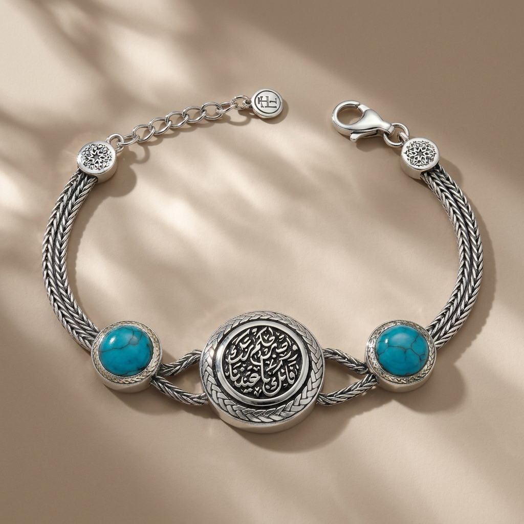 “And be patient for the judgment of your Lord, for indeed, you are under Our eyes” Egyptian Women’s 925 Silver Bracelet