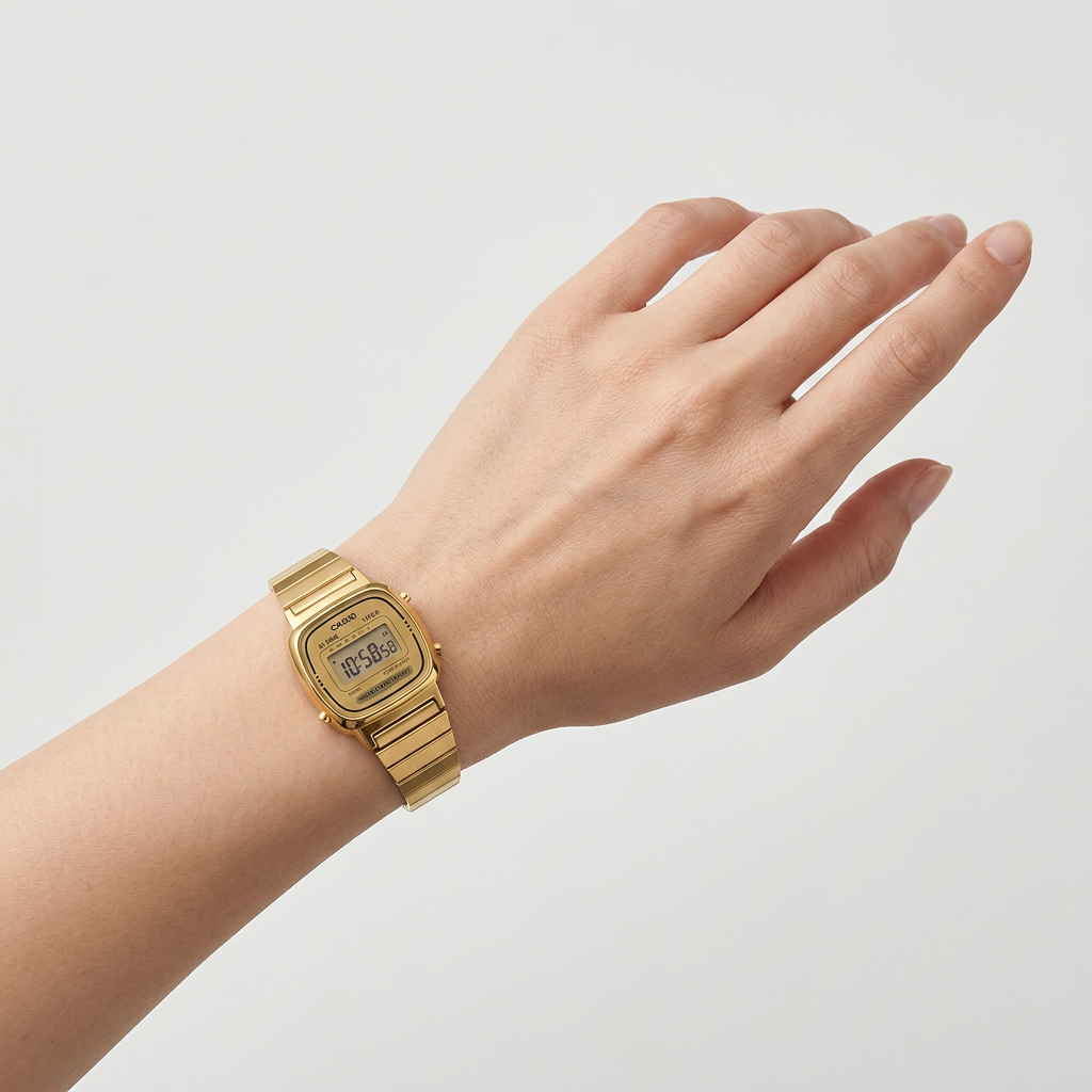 Casio LA670WGA-9DF Women's Vintage Digital Watch - Full Gold Stainless Steel