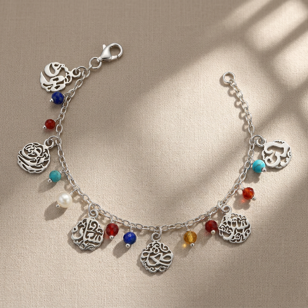 Wishes Bracelet – 925 Silver with Colorful Stones
