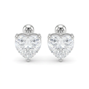 925 Sterling Silver Heart-Shaped Earrings